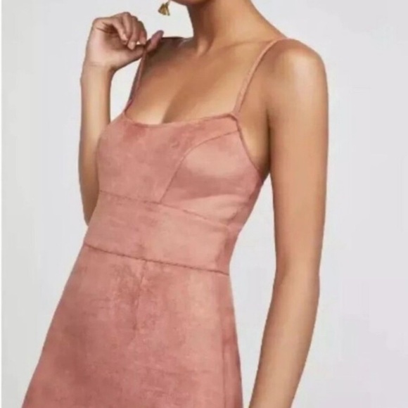 BCBGMAXAZRIA “Alese” Faux Suede Bodycon Dress - Rosedawn - Size M - Picture 4 of 12